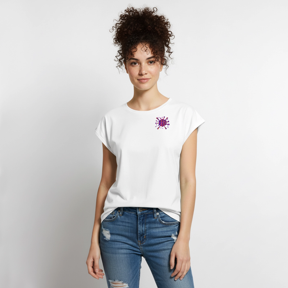 Frauen T-Shirt mit gerollten Ärmeln | No. 1 - Weiß