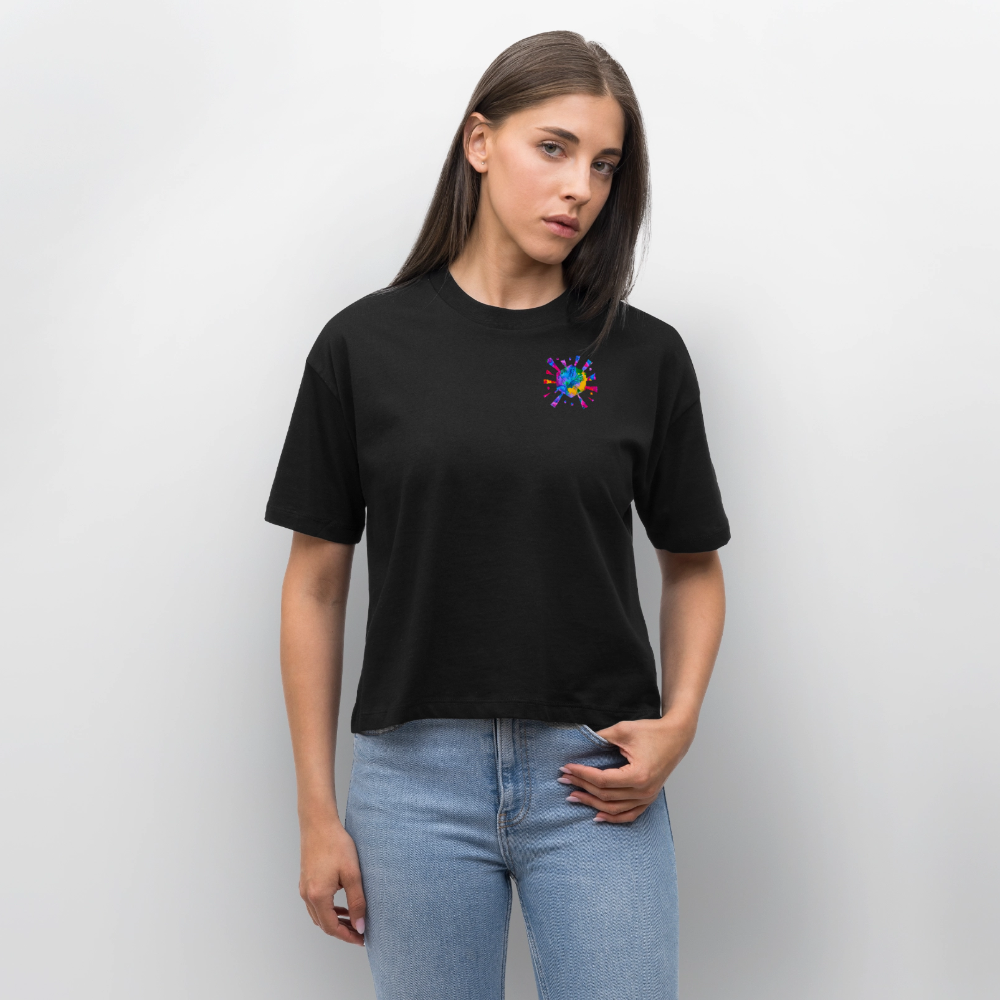 Stanley/Stella Frauen Boxy Bio-T-Shirt  | Design No. 4 - Schwarz