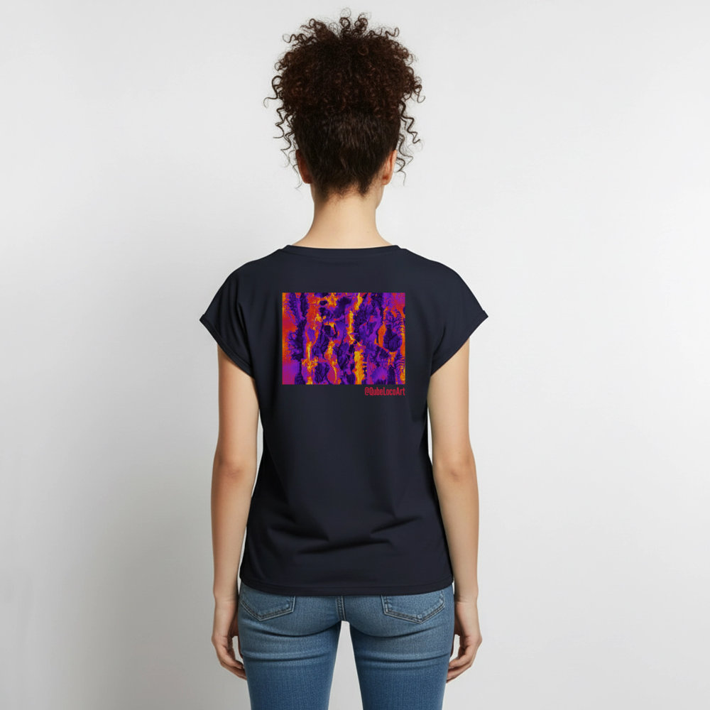 Frauen T-Shirt mit gerollten Ärmeln | No. 1 - Navy