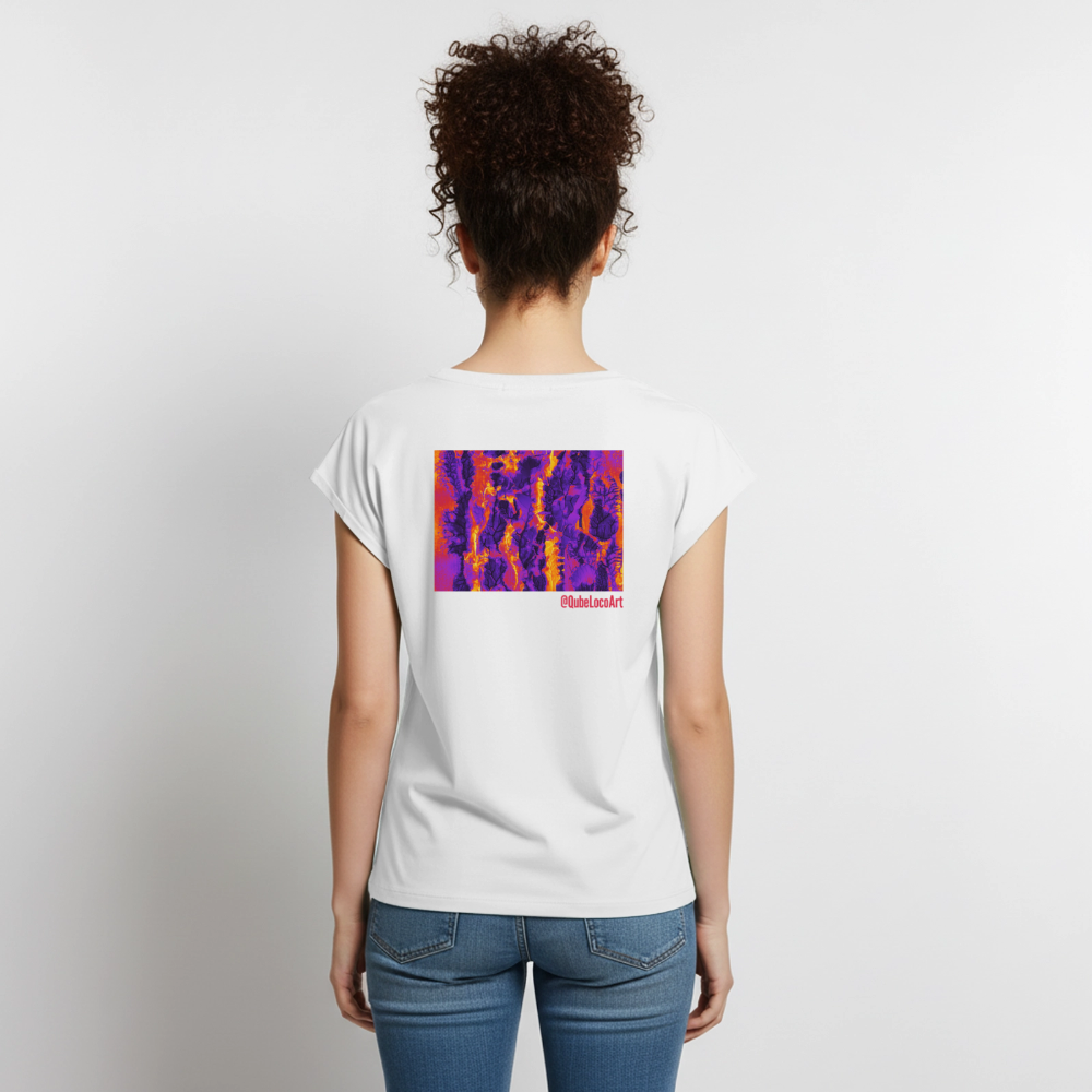Frauen T-Shirt mit gerollten Ärmeln | No. 1 - Weiß