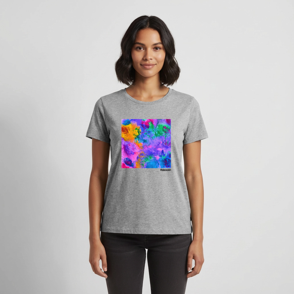 Frauen Premium T-Shirt "Lotus" - Grau meliert