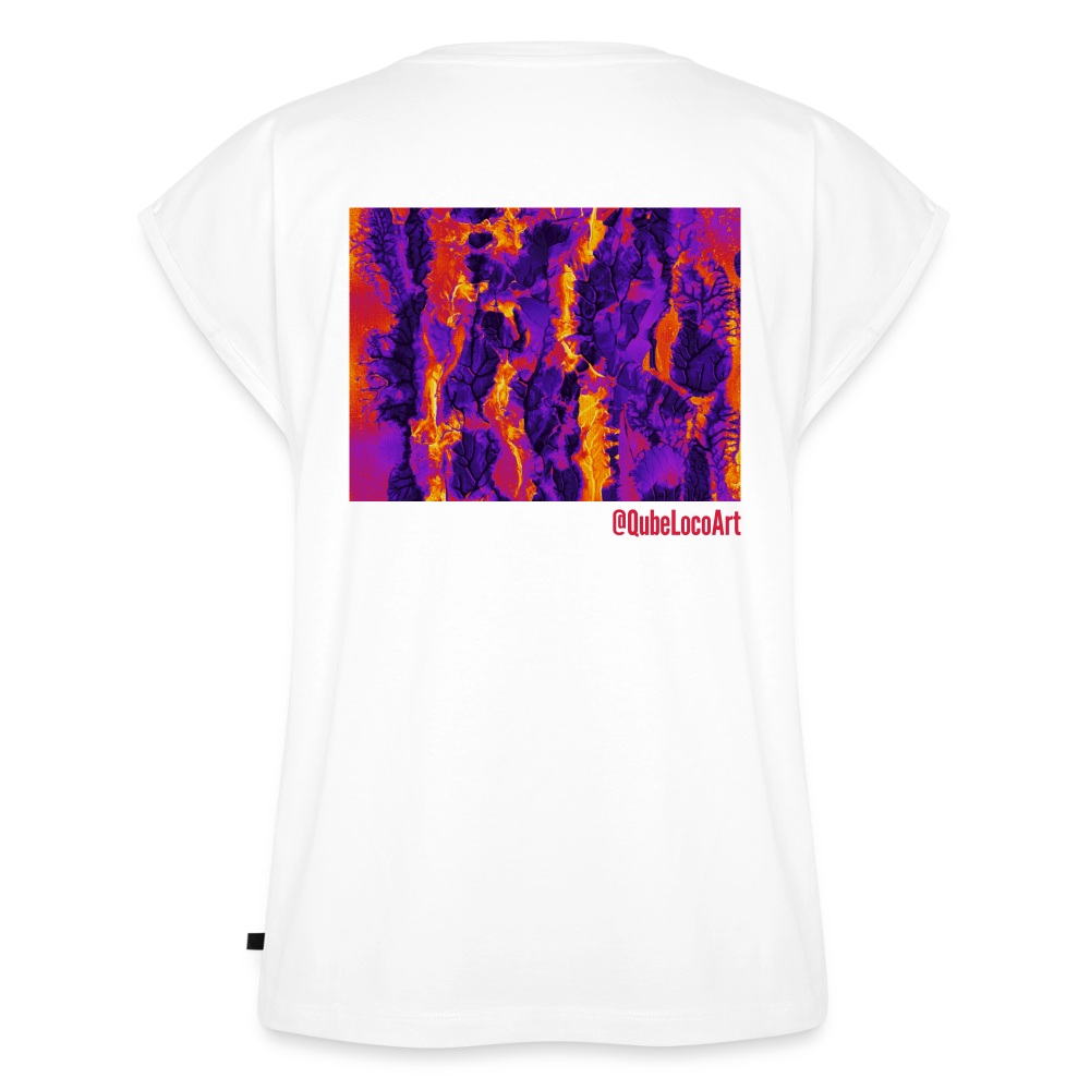 Frauen T-Shirt mit gerollten Ärmeln | No. 1 - Weiß